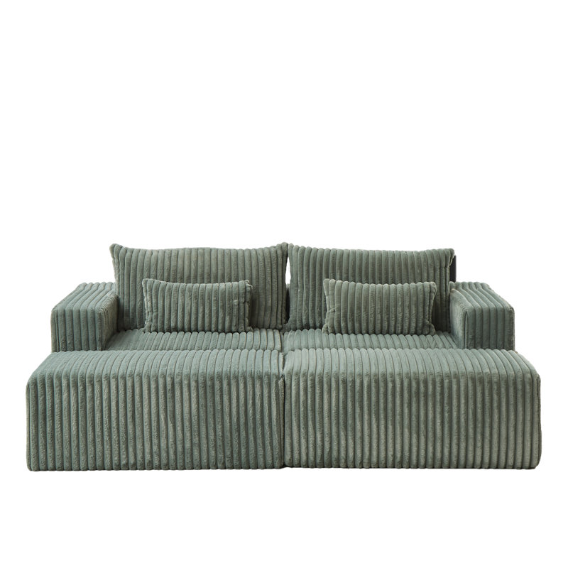 Méridienne modulaire surdimensionnée de 87 po Modern, Vert