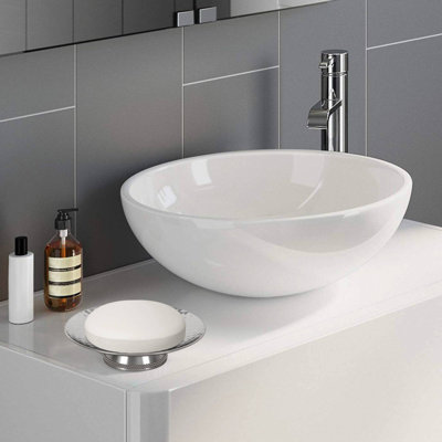 Porte-savon Oneita pour comptoir de salle de bain, douche et cuisine |  Mat / brillant