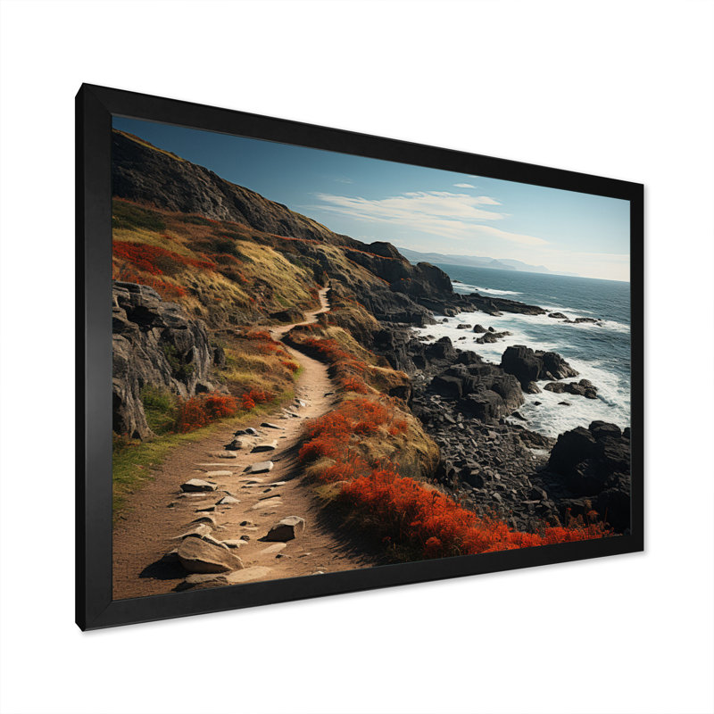 «Bablu Coastal Path I», reproduction sur toile, H 12 po x l 20 po x P 1 po, Cadre simple noir