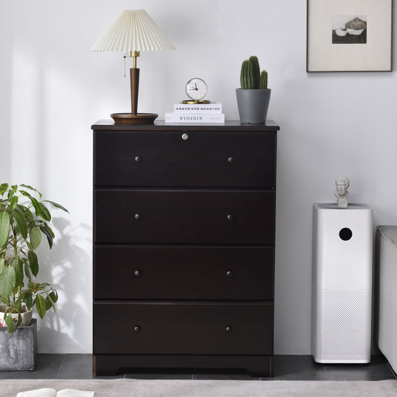 Commode 4 tiroirs Diarte, Tabac