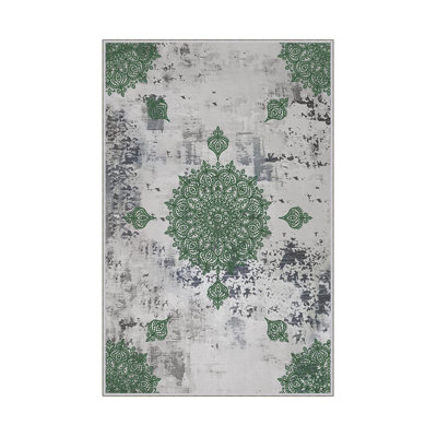 Luxurious Woven Area Rug, 100% Polyester, 23.6 x 39.4 inches | 650 g/m², 0.3 in Pile Height | Antibacterial, Non-Slip PVC Dot Underside, Machine Washable | 3D Digital Printing, Perfect for Living Room & Bedroom Decor