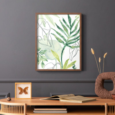 «Tropical Palm Chorus III», reproduction encadrée - bois massif