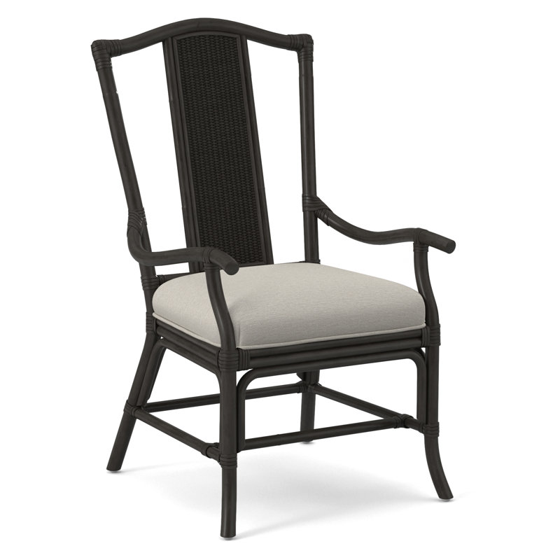 Drury Lane Slat Back Dining Arm Chair, White Performance Fabric; 0851-94, Stone Hearth