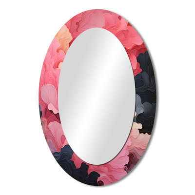 Minimalism Pink Poteries - Modern Oval Wall Mirror