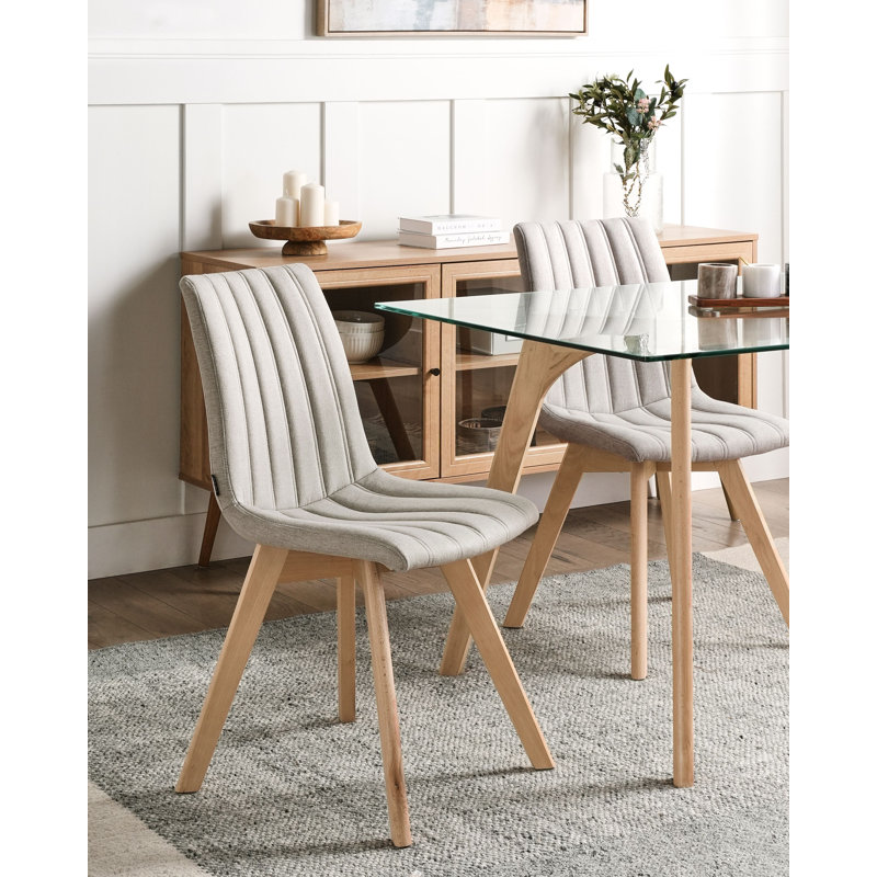 Set of 2 Dining Chairs CALGARY II Fabric , Grey