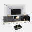 Fluted TV Stand, Glossy Media Console with Wave Pattern Buffet Cabinet-101453523-114022298