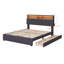 Lit plateforme tapissier double avec tête de lit Eberhart-918334322-918334321