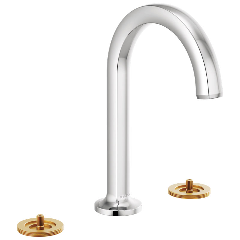 Kintsu® Widespread Lavatory Faucet with Arc Spout, Polished Chrome, 1.5 GPM, Knob Handle with Mother of Pearl Inlay