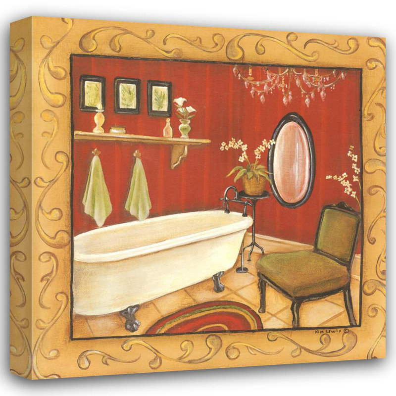 Baignoire de salle de bain rouge, H 15 po x l 15 po