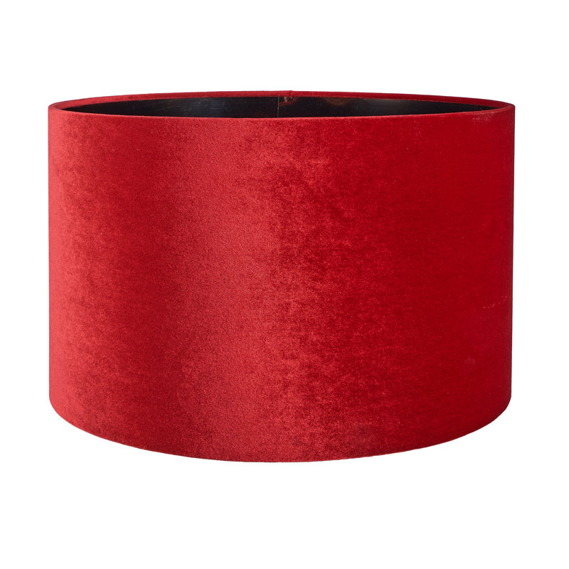 Aimon Velvet Drum Lamp Shade ( Uno ) in Red, 14.5cm H x 25cm W x 25cm D