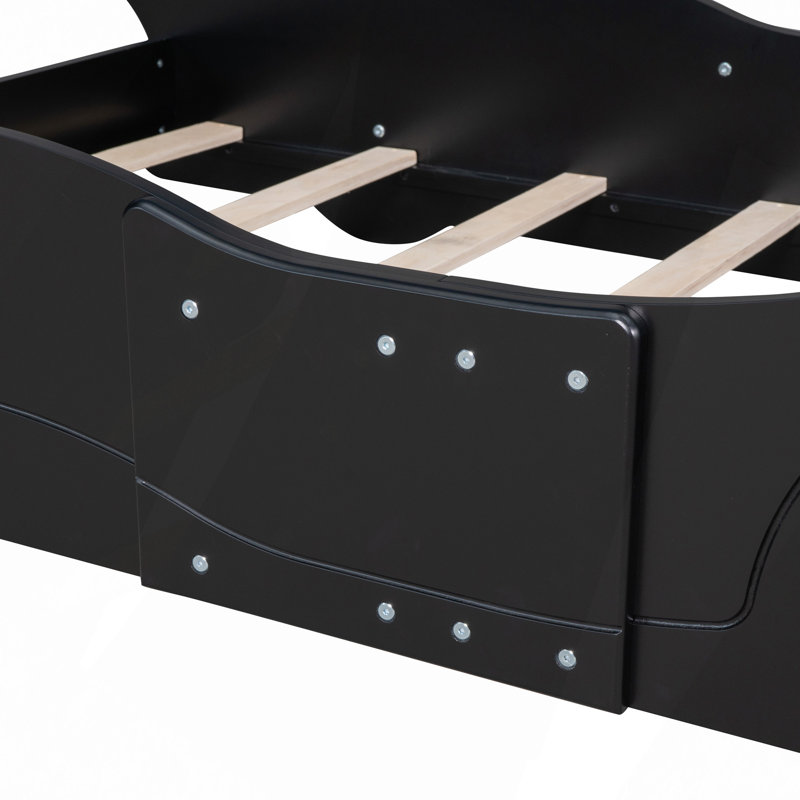 Lit plateforme avec roulettes Race, Noir