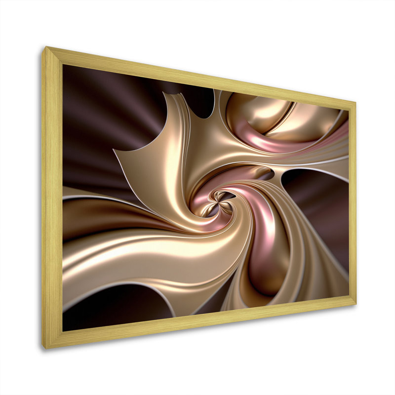 «Spiral Flower In Vintage Rose Gold», art mural sur toile Fractals, H 12 po x l 20 po x P 1 po, Cadre doré à une seule photo
