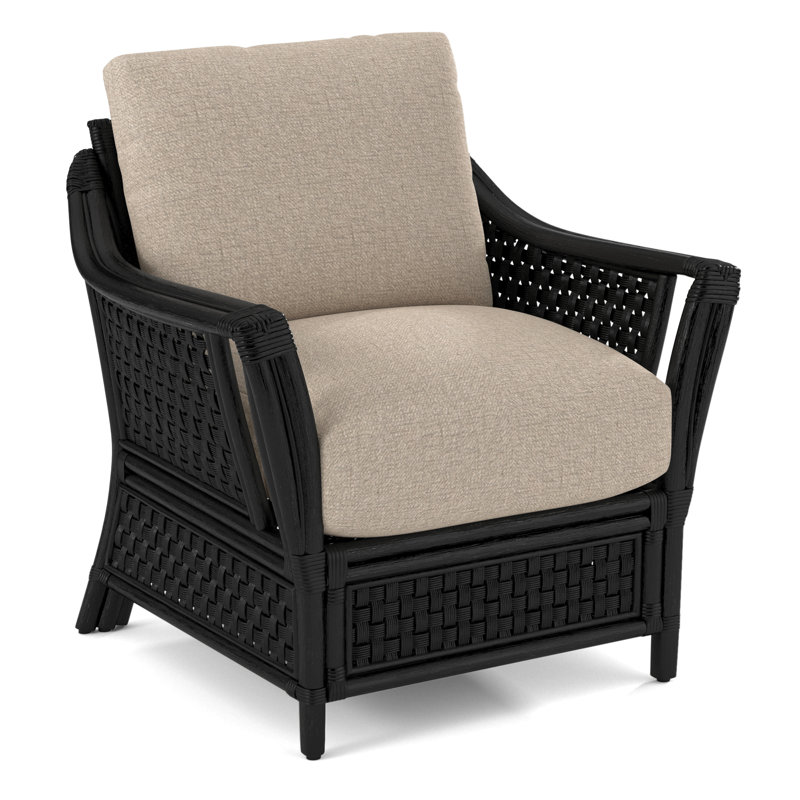 Boca Upholstered Armchair, Eggshell Crypton Performance; 0884-93, Black