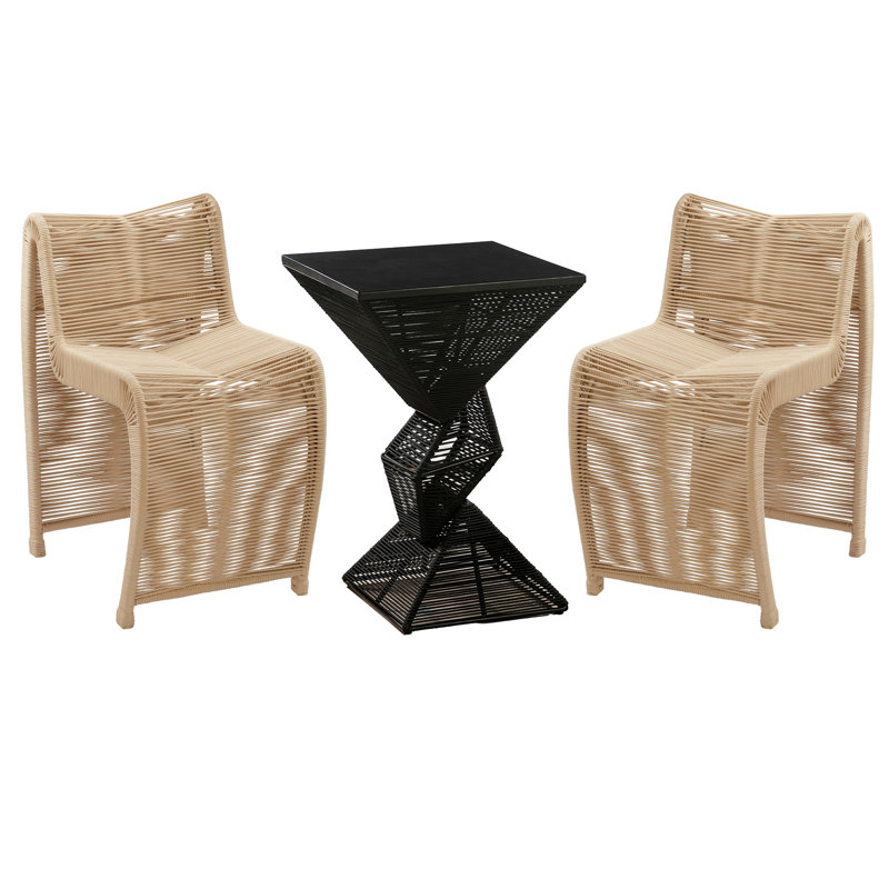 Lorenzo Rope Pub Set, Tan, 2