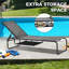 Ensemble de chaises longues d'extérieur 2 pièces avec parasol-116989346