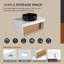 Meuble-lavabo flottant de 30 po avec lavabo vasque en veine de marbre noir, meuble-lavabo mural avec rangement ouvert, finition blanche avec décor en bois, conception moderne peu encombrante (livré dans 2 boîtes)-130833324