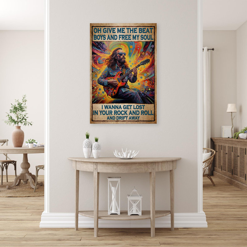 «I Wanna Get Lost In Your Rock And Roll On», reproduction sur toile, H 36 po x l 24 po x P 1,25 po