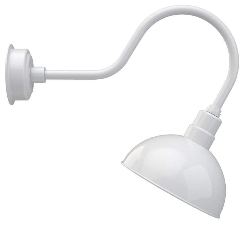 Luminaire de grange d’extérieur à del Dipkarpaz, H 8po x l 12 po x P 12 po, Blanc