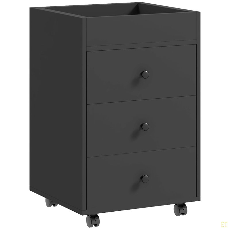 3 Drawer Home Office Storage Cabinet, Office Drawer On Wheels With Removable Tray, Under Desk Printer Stand With Storage