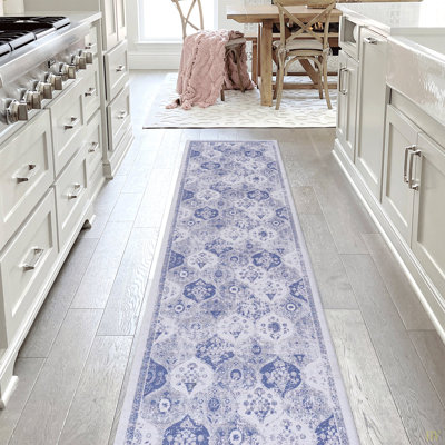 2'6''X10' Runner, Washable Rug, Low-Pile, Non-Slip, Non-Shedding, Foldable, Kid & Pet Friendly - Area Rugs For Living Room, Bedroom, Kitchen, Dining Room Rug (2'6''X10')