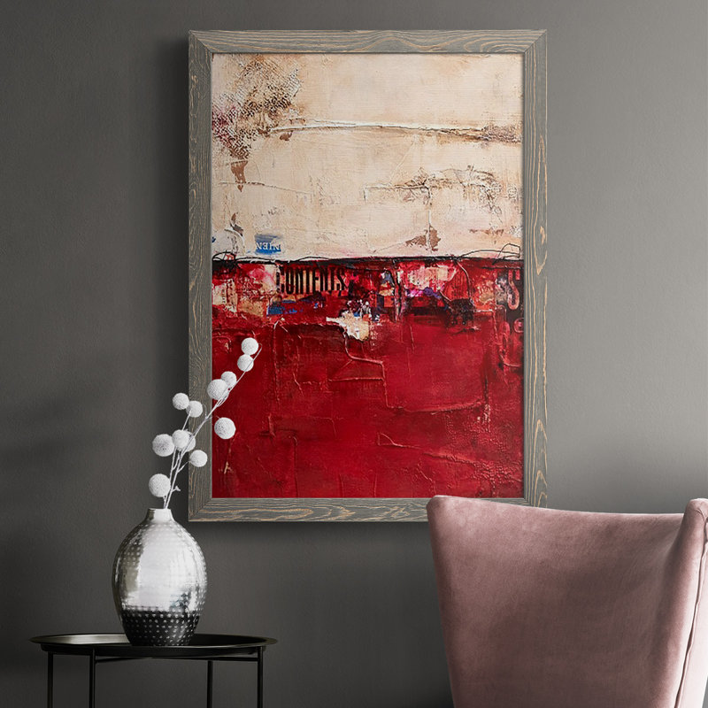 «Cedro», reproduction encadrée sur toile, gris, H 43,5 po x l 31,5 po x P 1 po