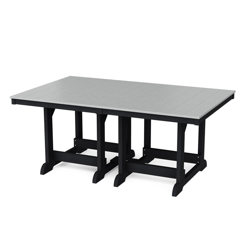 Heritage 44" x 72" Dining Table, Light Gray/Black