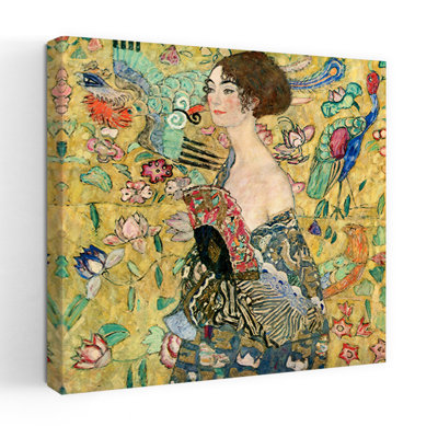 Lady With A Fan Abstract Classic Colorful Bird Wildlife Wall Art Print