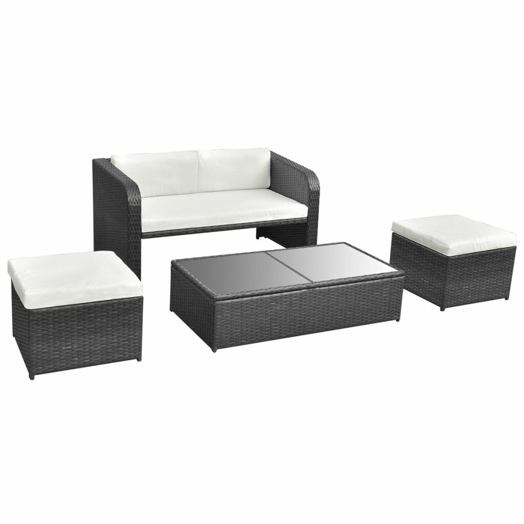 4-Sitzer Lounge-Set Estrada aus Rattan mit Polster