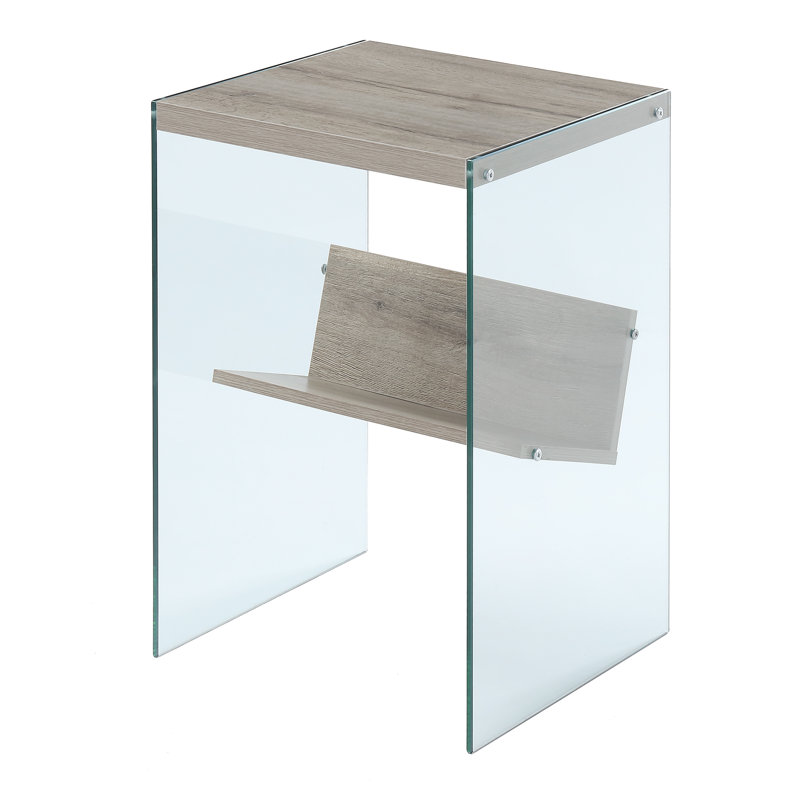 Allegonda Marble Top End Table, Weathered White