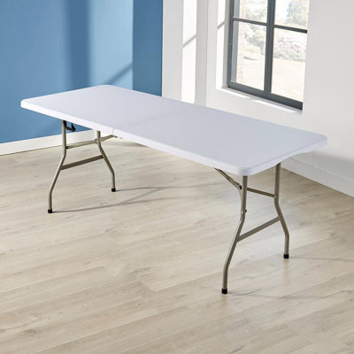Raymore Rectangular Fold-in-Half Portable Folding Trestle Table