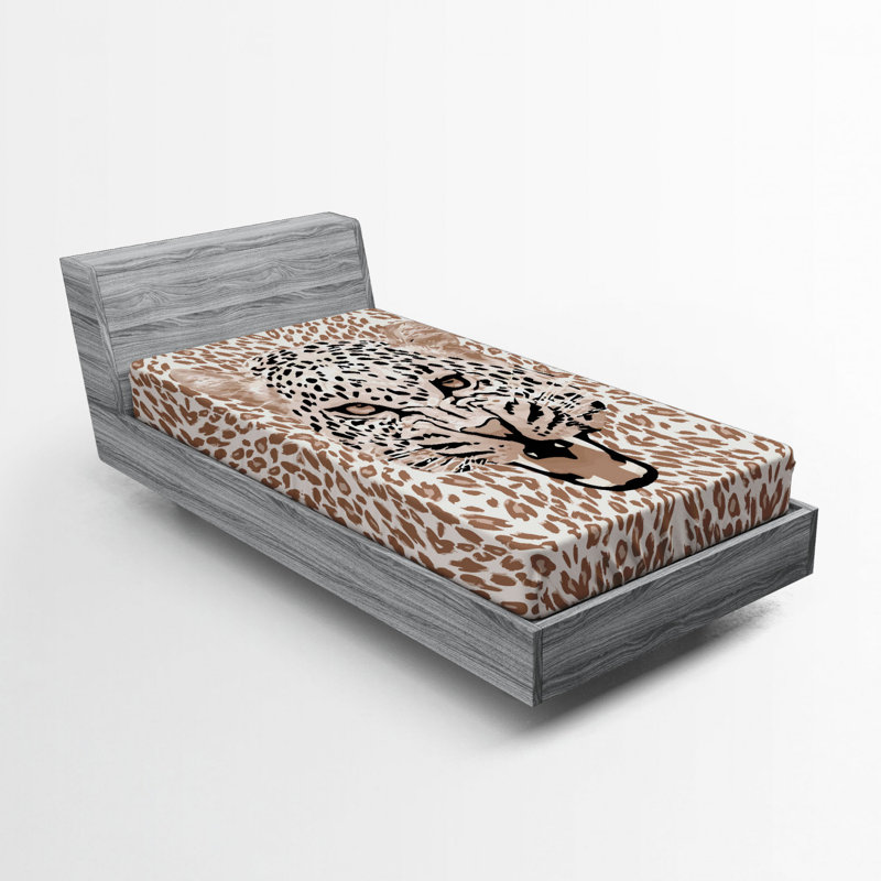 Microfiber Animal Print Fitted Sheet, Twin Fitted Sheet