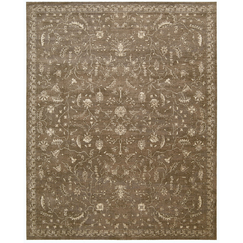 Eidelweiss Silk Oriental Rug, Rectangle 5'6" x 8'
