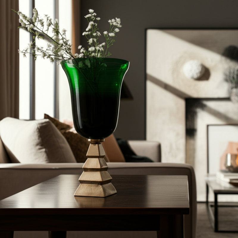 Vase en verre Mayfair, H 19 po x l 10 po x P 10 po