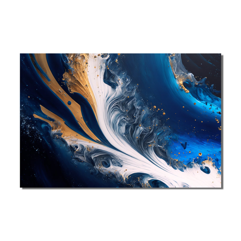 «Ice Paint Splash III - Abstract Spirals Large», art mural