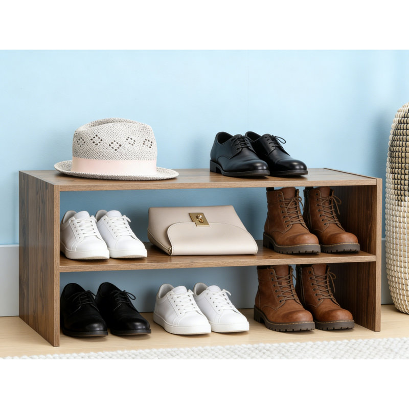 Stackable 31" Extra Wide 2-Shelf Storage Rack, Brown