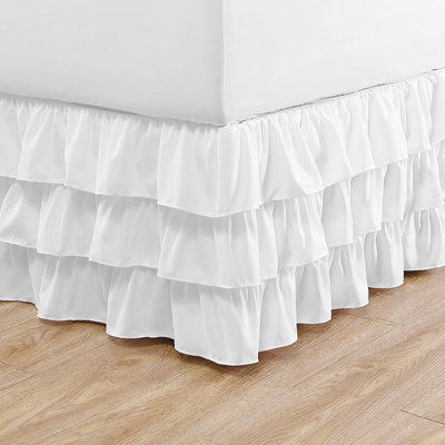 Betsey JohnsonSolid White Ruffled Bed Skirt