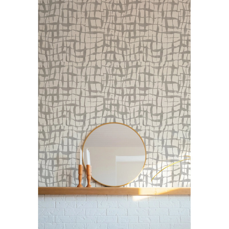 Net - Wallpaper, Gray, Peel & Stick, Self-Adhesive