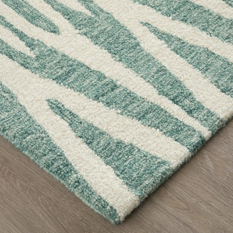 Wallace Modern Chevron Blue Area Rug, Rectangle 2' x 3'