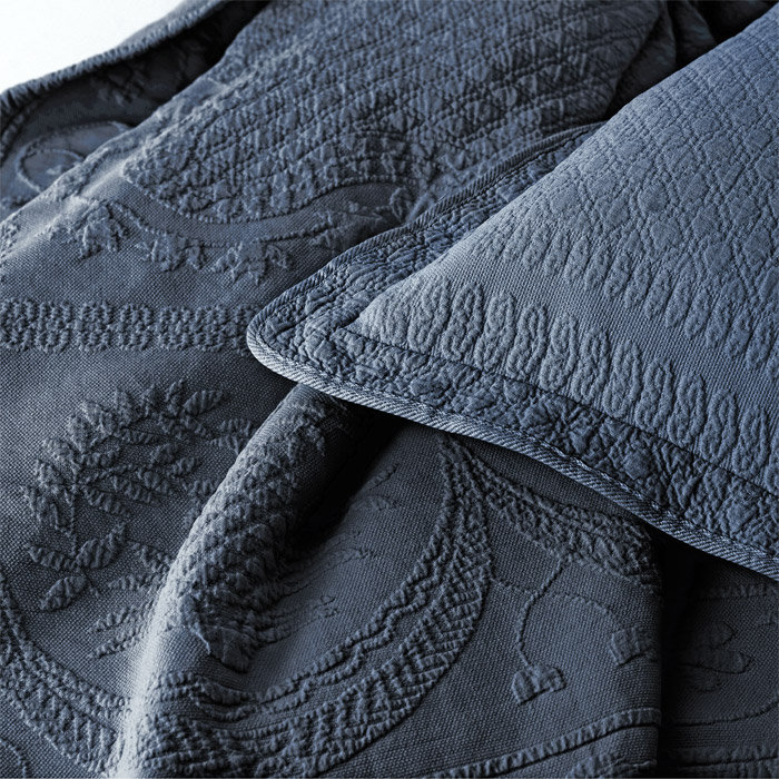 Ivory Full Cotton Reversible Matelasse Coverlet
