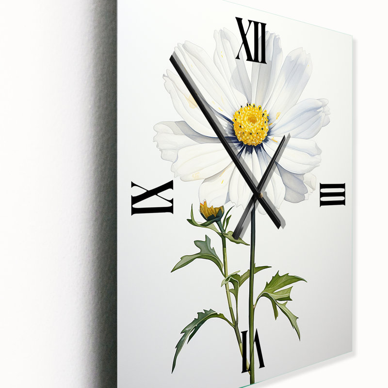 Horloge murale surdimensionnée White Daisies Sublime Simplicity II, H 32 po x l 24 po x P 1 po