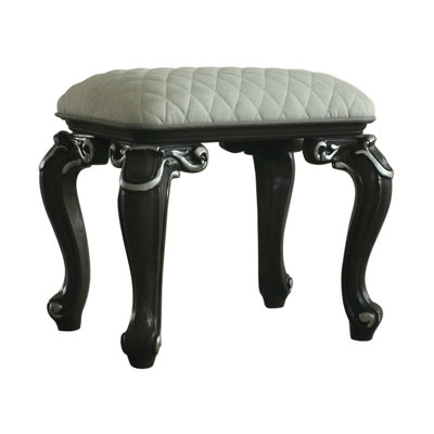 Tabouret de coiffeuse Noemie en ivoire et noir