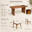 Ensemble de salle à manger 5 pièces en bois d'hévéa massif avec table rectangulaire de 62,4 po et 4 chaises de salle à manger rembourrées