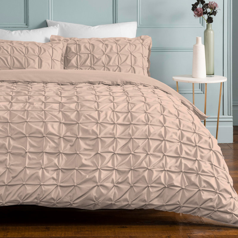 Becerra Solid Colour Duvet Cover Set with Pillowcases, Blush, Single - 1 Standard Pillowcase