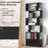 6-tier S-shaped Bookcase Storage Rack Bookshelf With Cabinet Anti-toppling Devices