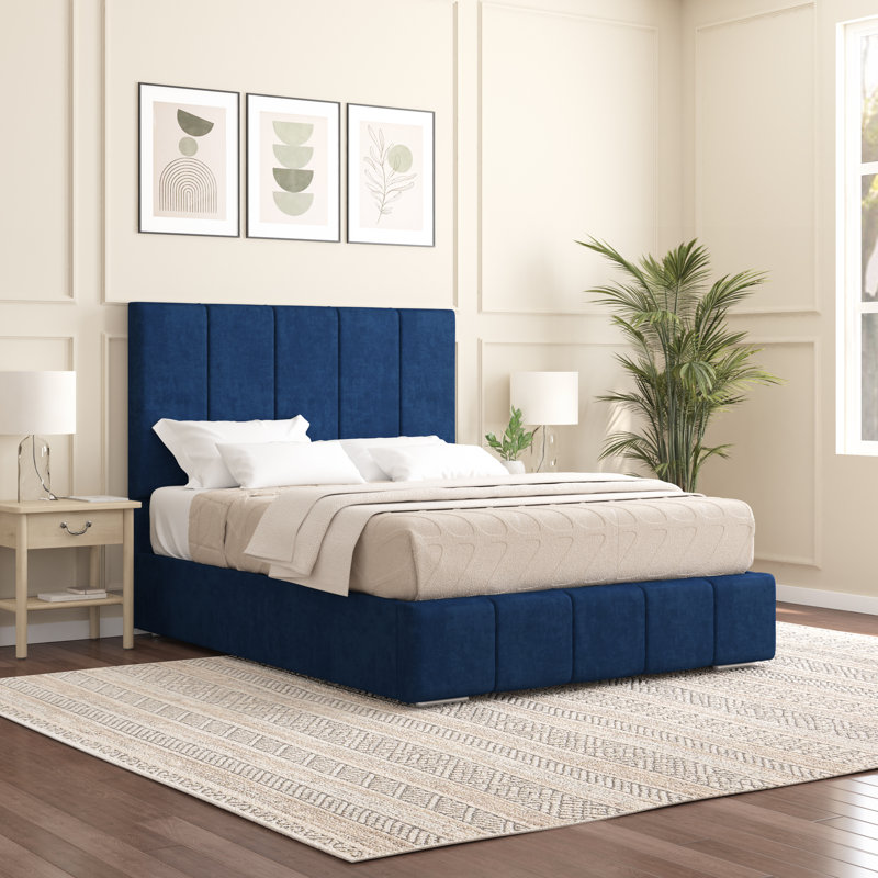 Edelmann Upholstered Bed, Single (3'), Parliament Blue
