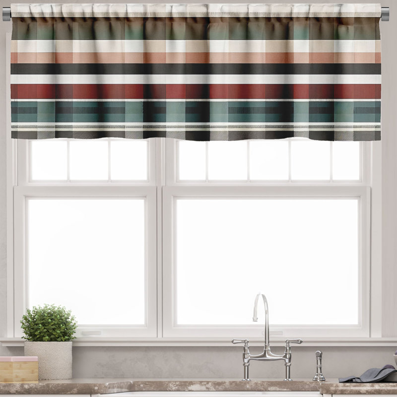 Striped Tailored Window Valance, 54" W x 18" L