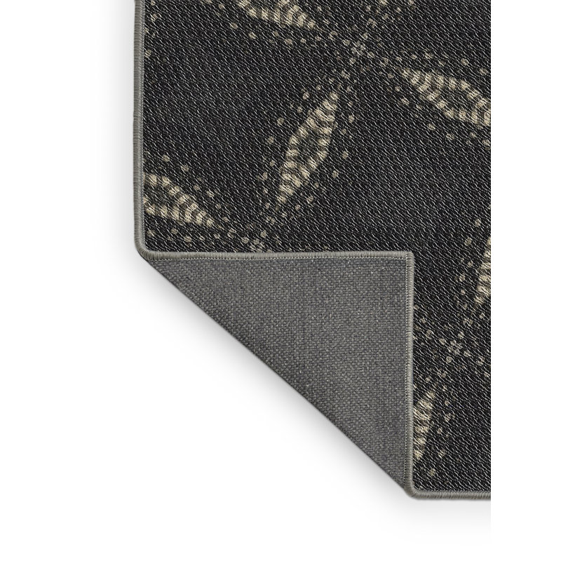 Tapis décoratif noir ikat, Rectangle 5 pi x 8 pi