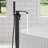 Freestanding Floor Mounted Bathroom Waterfall Tub Filler Single Handle with Hand Shower-107823700