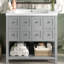 Meuble-lavabo simple 36 po avec plateau en résine Rilynne-843965611