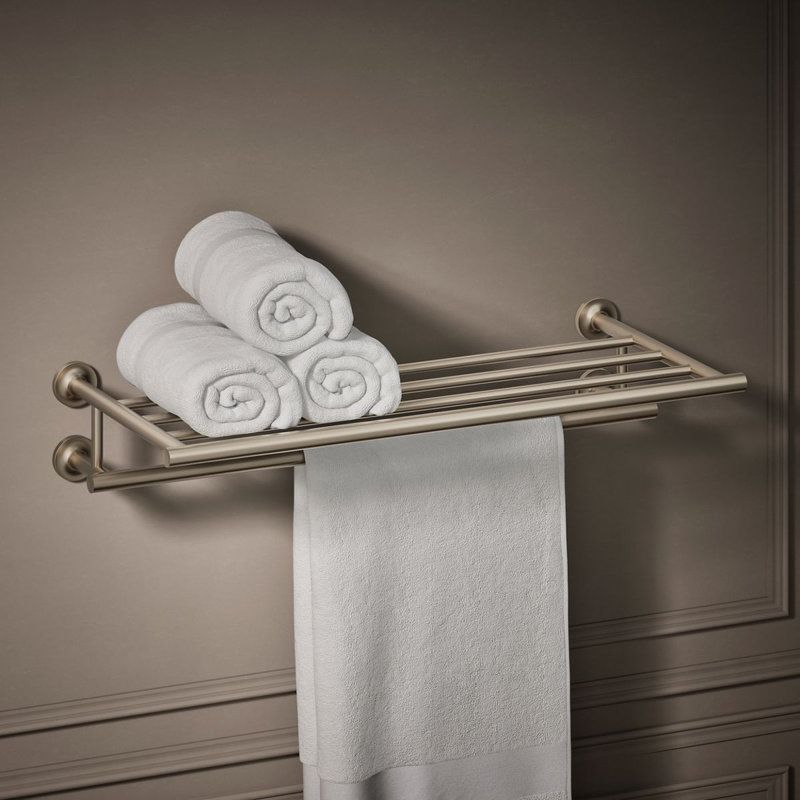 Purist Hotelier Wall Shelf, Vibrant Brushed Bronze